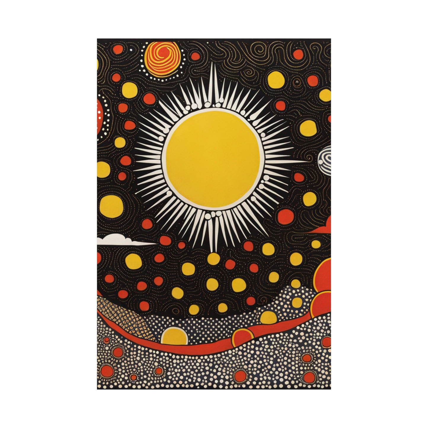 "Yayoi Kusama Inspired Sun Poster Print" by PenPencilArt