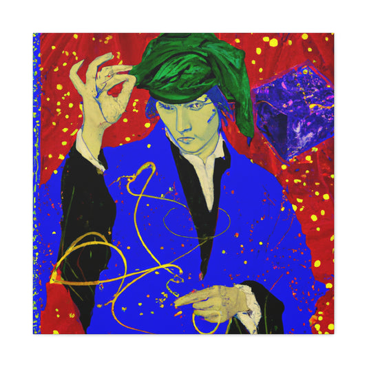 "Artistic Jackson Pollock-Inspired Canvas Print of a Magician" by PenPencilArt