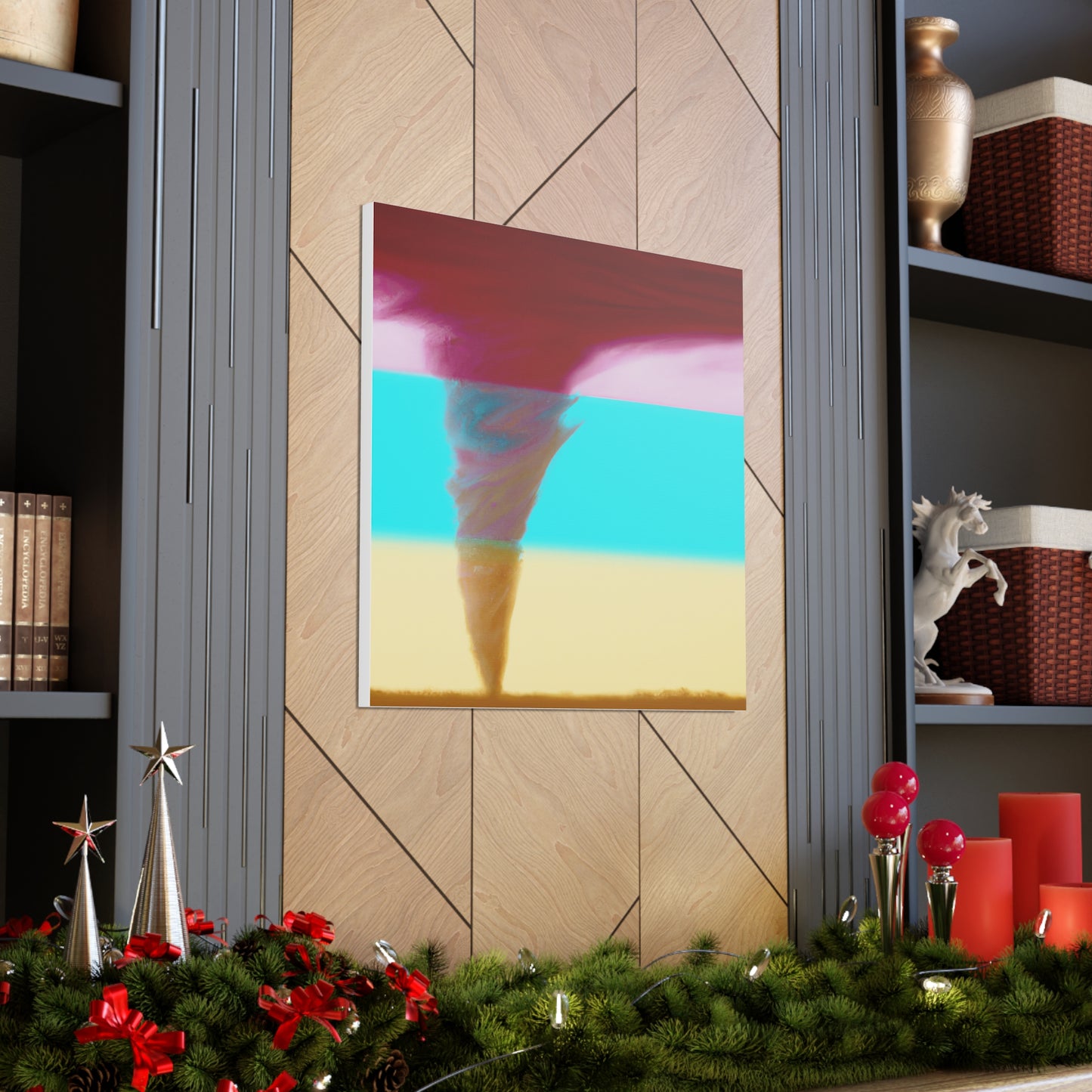 "Handmade Texas Tornado Canvas Print in Mark Rothko-Inspired Style" by PenPencilArt