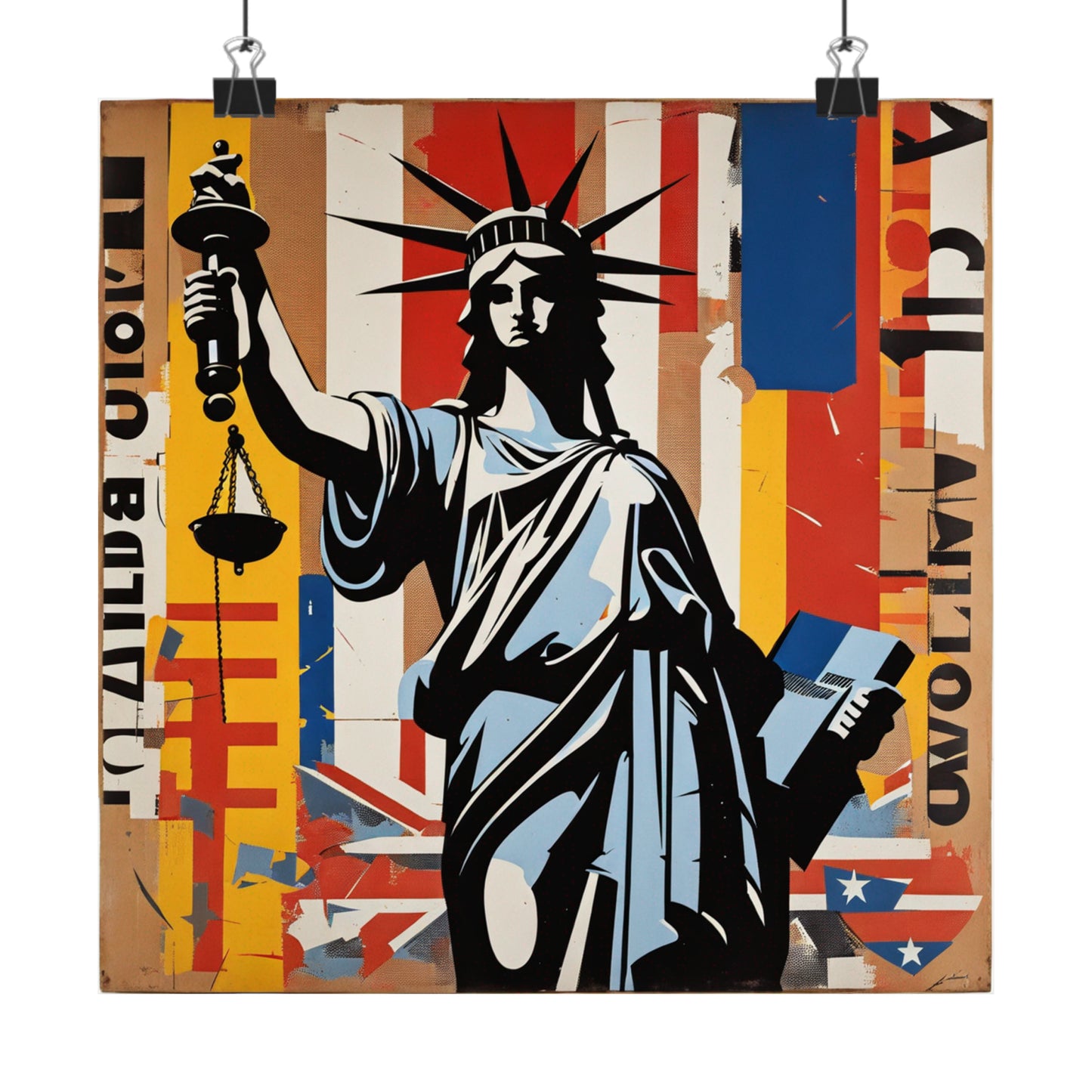 Mimmo Rotella-Inspired Justice Poster Prints by PenPencilArt