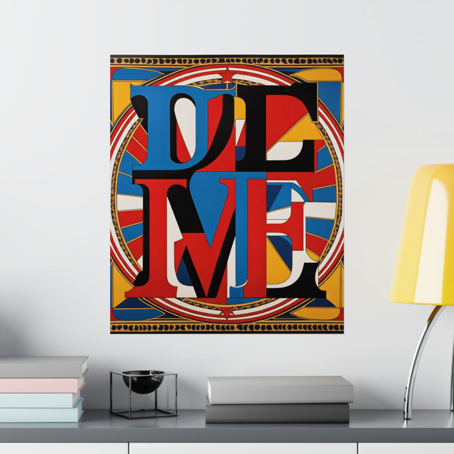 "Robert Indiana-Inspired Justice Poster Print" by PenPencilArt