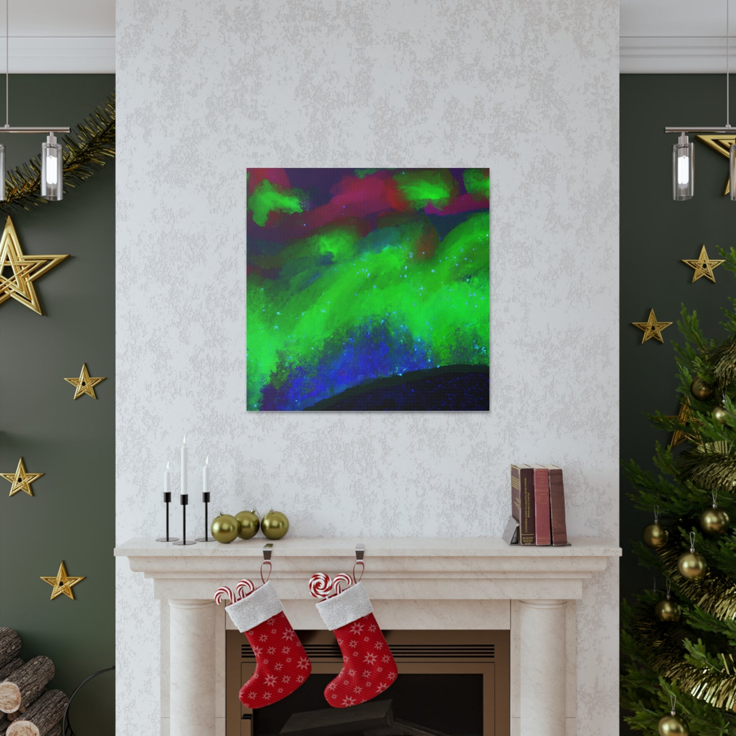 "Northern Lights Canvas Print Inspired by Willem de Kooning" by PenPencilArt