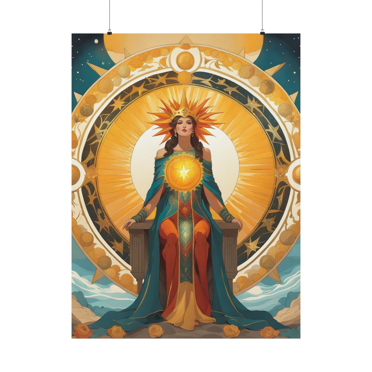 "Krenz Cushart, Kawacy & Neoism Inspired Sun Poster Print" by PenPencilArt