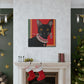 "Frida Kahlo Inspired Black Cat Canvas Print | Stylish Wall Art" by PenPencilArt