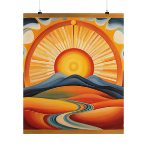 "Georgia O'Keeffe Inspired 'The Sun' Poster Prints" by PenPencilArt