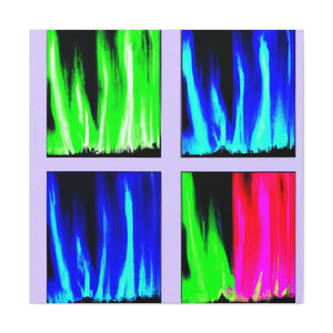 "Andy Warhol Inspired Aurora Borealis Canvas Print" by PenPencilArt