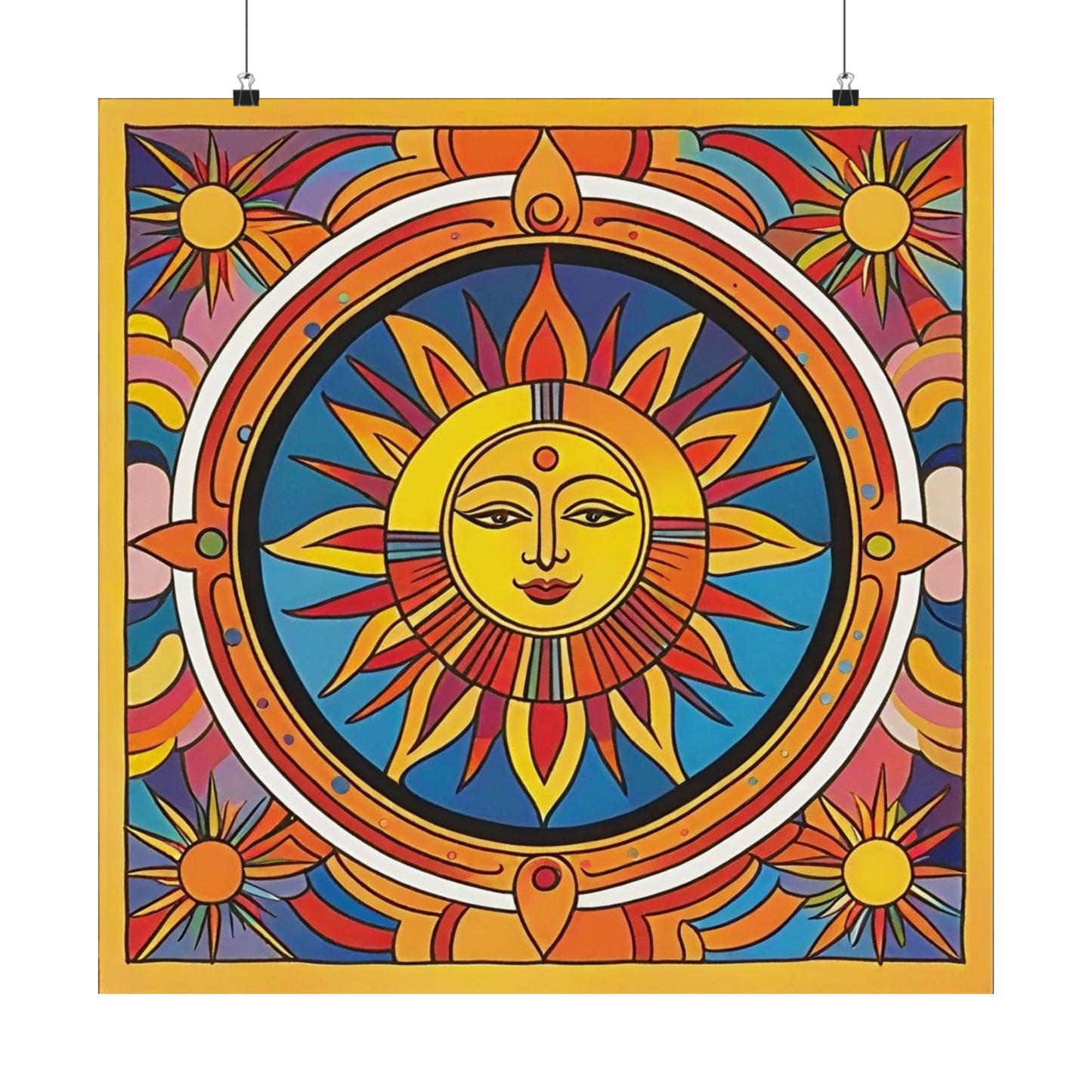 "Vibrant Peter Max-Inspired Sun Art Prints" by PenPencilArt