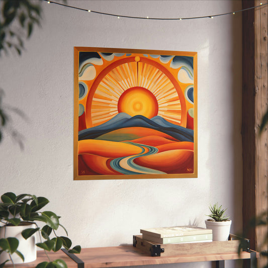 "Georgia O'Keeffe Inspired 'The Sun' Poster Prints" by PenPencilArt