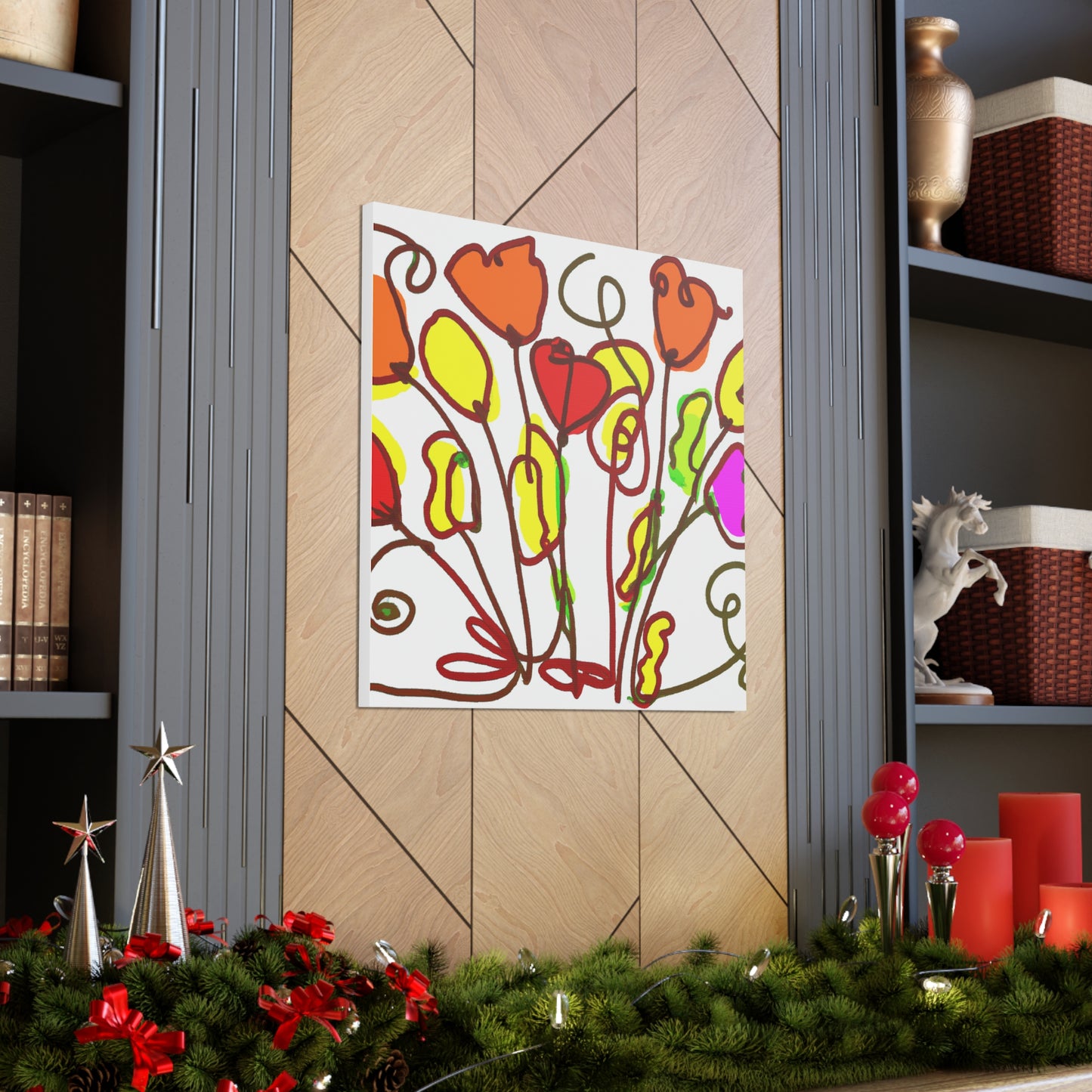 "Vibrant Flower Canvas Prints Inspired by Peter Max" by PenPencilArt