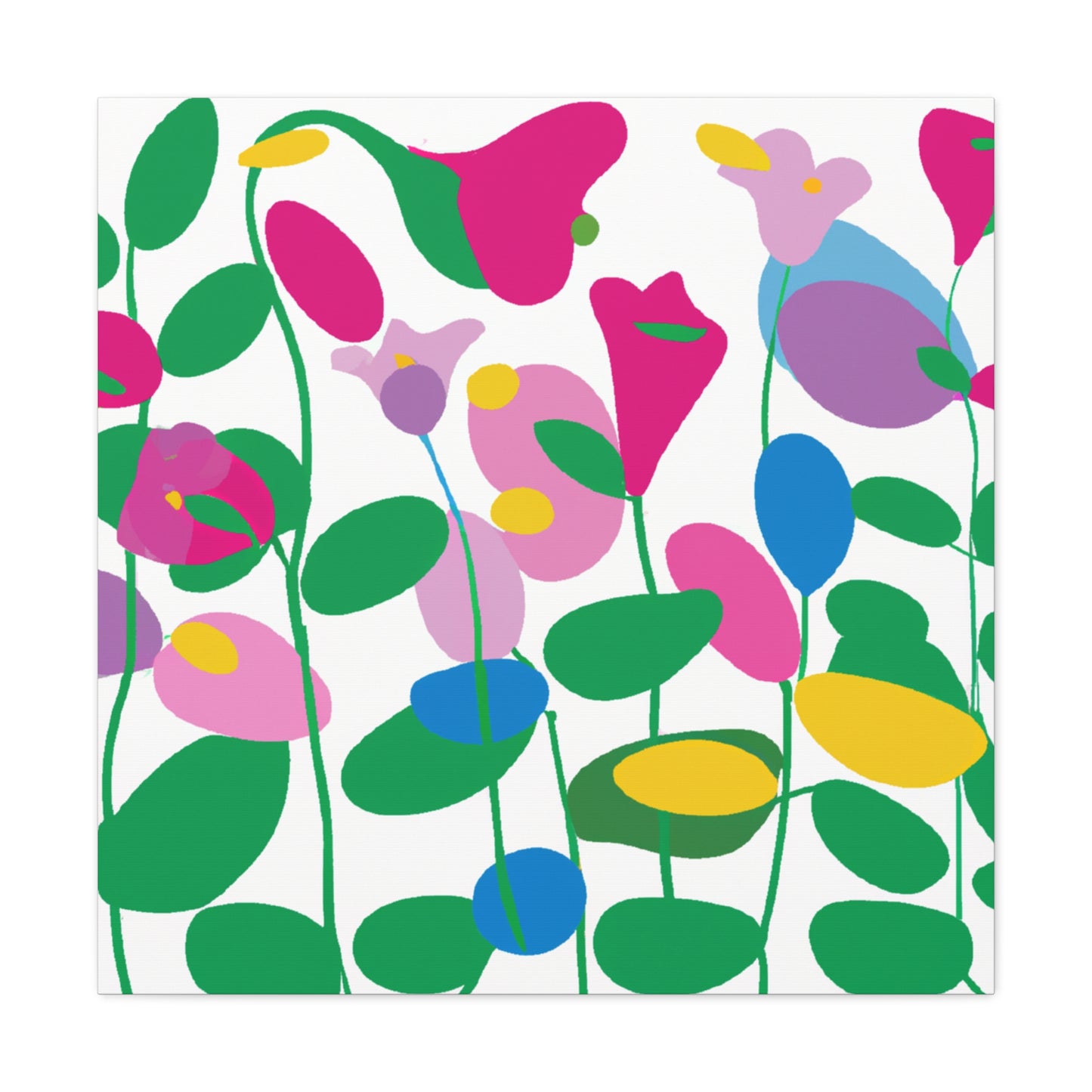 "Unique Flower Canvas Print Drawing Inspiration from Wassily Kandinsky" by PenPencilArt