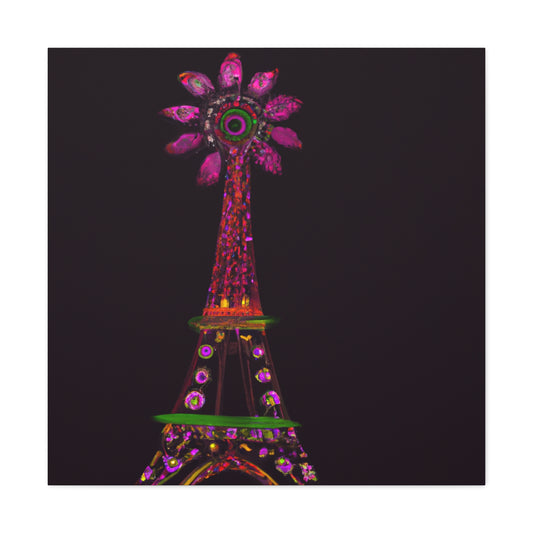 "Sparkling Eiffel Tower Canvas Print Inspired by Frida Kahlo" by PenPencilArt