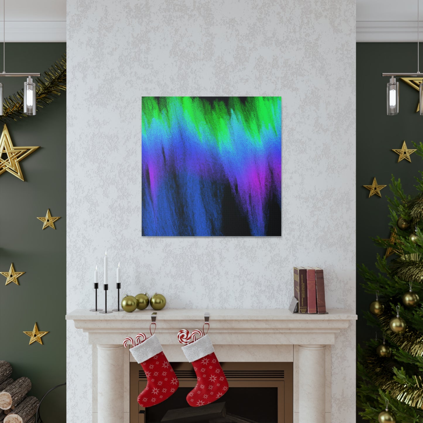 "Aurora Borealis Canvas Print Inspired by Clyfford Still" by PenPencilArt