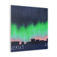 "Banksy-Inspired Aurora Borealis Canvas Print" by PenPencilArt