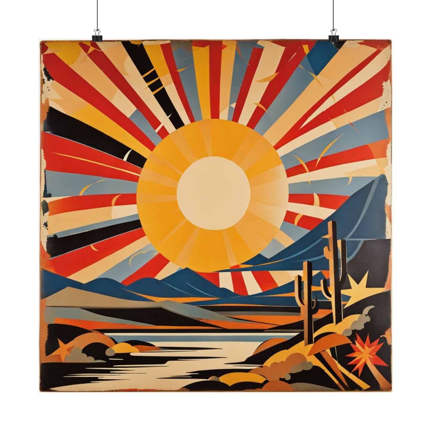 Mimmo Rotella Inspired Sun Poster Print by PenPencilArt