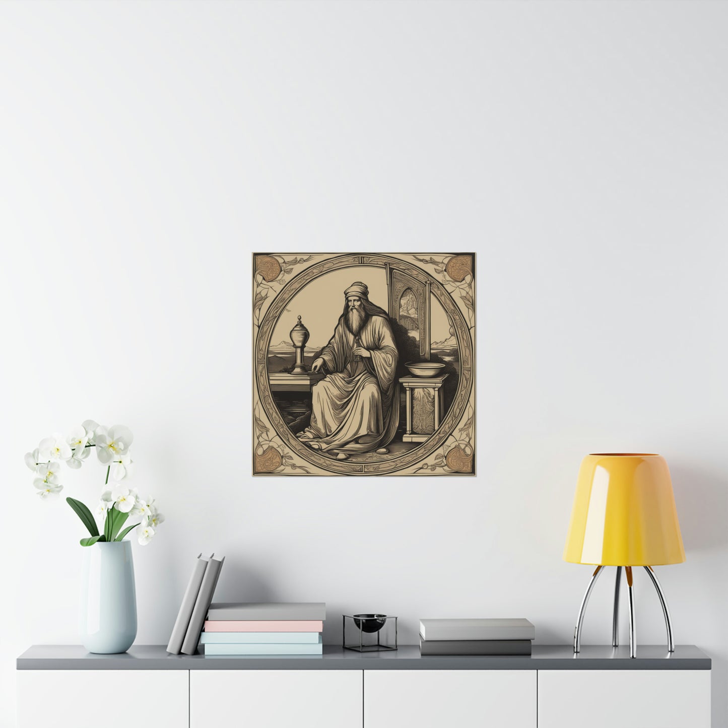 "Stylish Poster Print of The Hermit Inspired by Leonardo da Vinci" by PenPencilArt