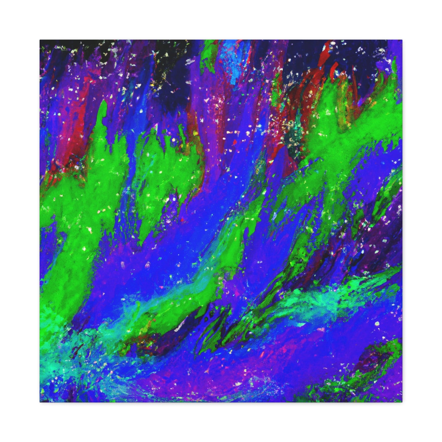 "Gallery Quality Aurora Borealis Canvas Print Inspired By Jackson Pollock" by PenPencilArt