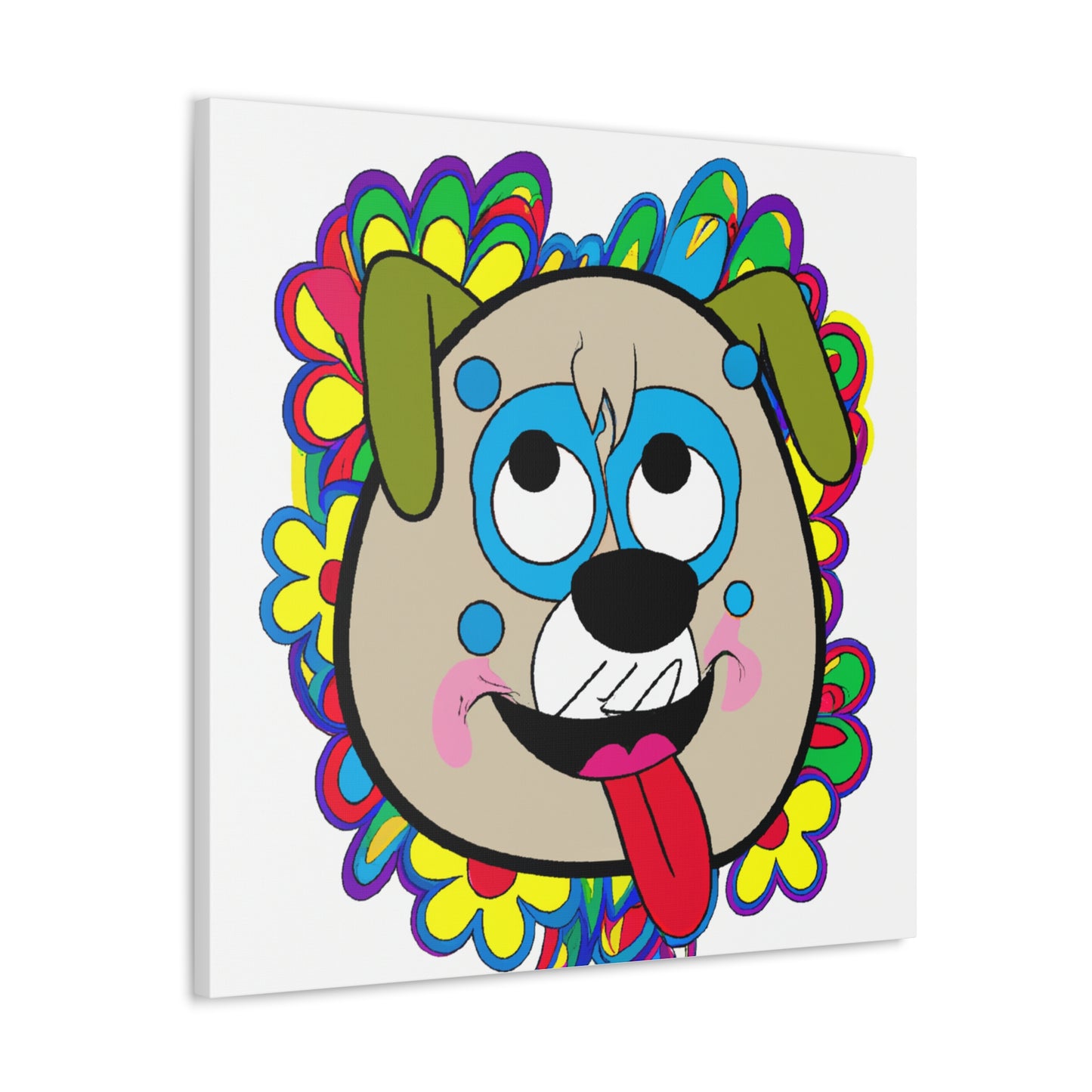 "Takashi Murakami-Inspired Happy Dog Canvas Print" by PenPencilArt