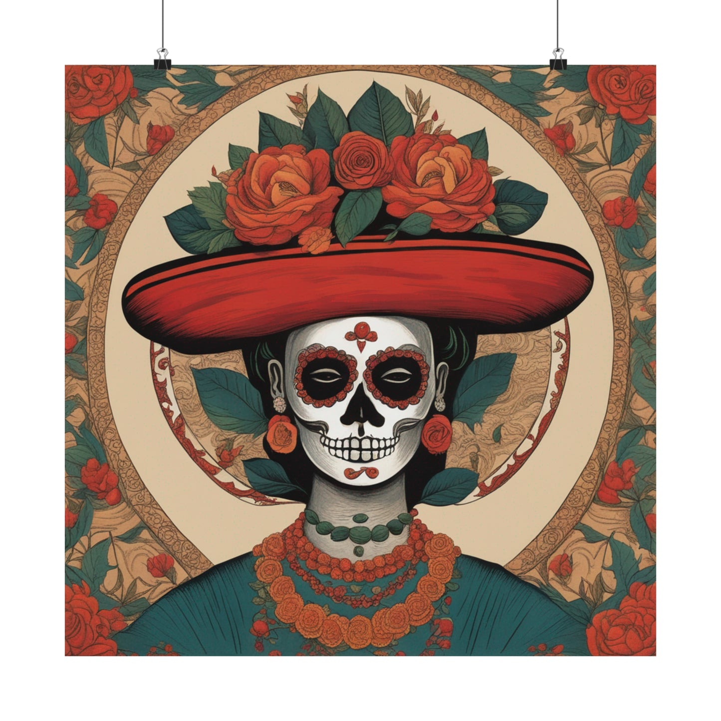 "Frida Kahlo-Inspired 'Death' Decorative Poster Print" by PenPencilArt