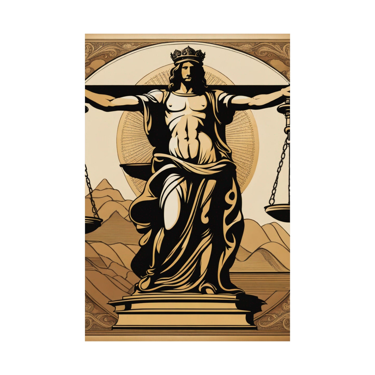 "Da Vinci-Inspired Justice Poster Print: Wall Art for Your Home" by PenPencilArt