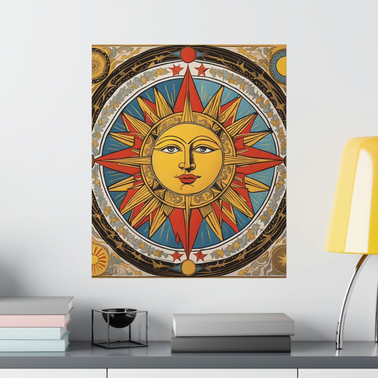 "Hariton Pushwagner-Style Sun Poster Print - Eye-Catching Wall Art" by PenPencilArt