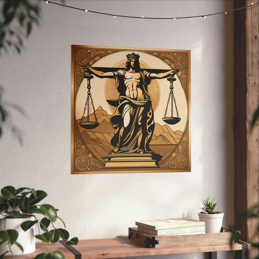 "Da Vinci-Inspired Justice Poster Print: Wall Art for Your Home" by PenPencilArt