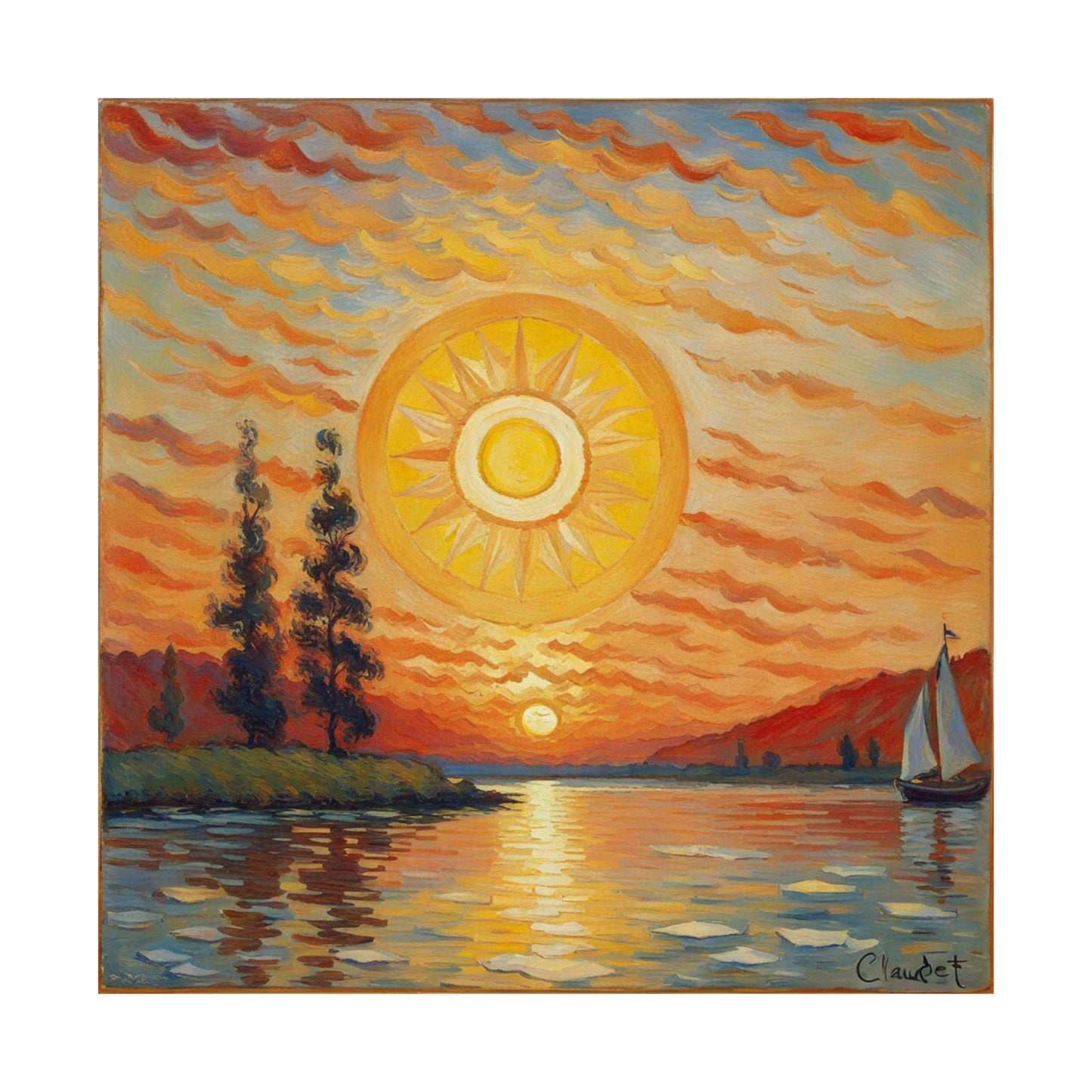 "Claude Monet-Inspired 'The Sun' Poster Print" by PenPencilArt