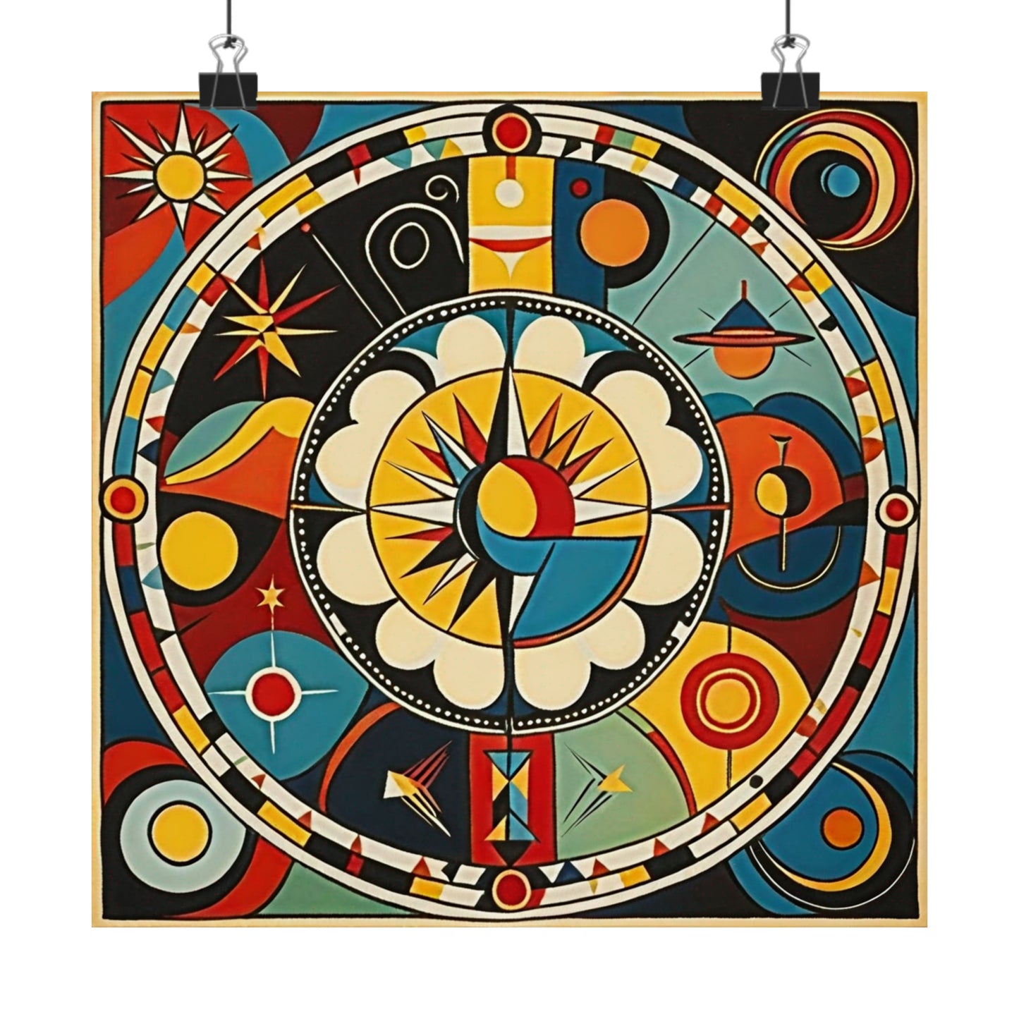 "Abstract 'The Sun' Poster Art Inspired By Wassily Kandinsky" by PenPencilArt