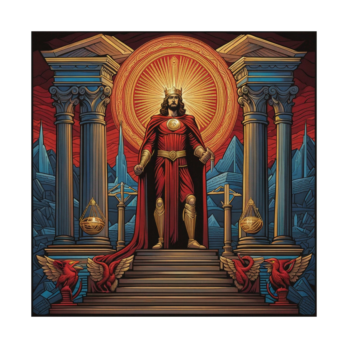 Dan Mumford & Alex Grey Inspired "Justice" Poster Print by PenPencilArt