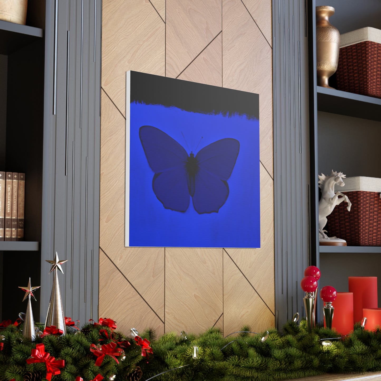 "A Blue Butterfly Canvas Print Inspired By Mark Rothko" by PenPencilArt