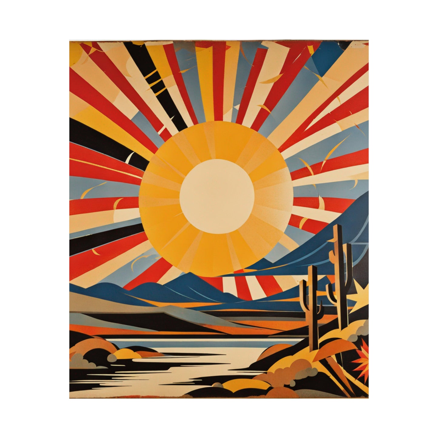 Mimmo Rotella Inspired Sun Poster Print by PenPencilArt