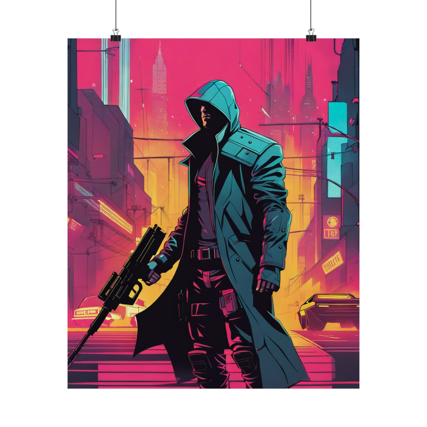 Justice Poster Prints with Cyberpunk and Neo-Figurative Styles by PenPencilArt