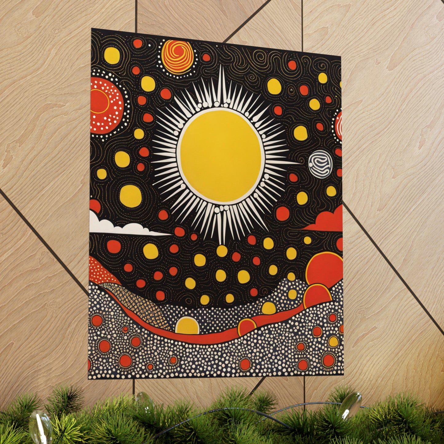 "Yayoi Kusama Inspired Sun Poster Print" by PenPencilArt