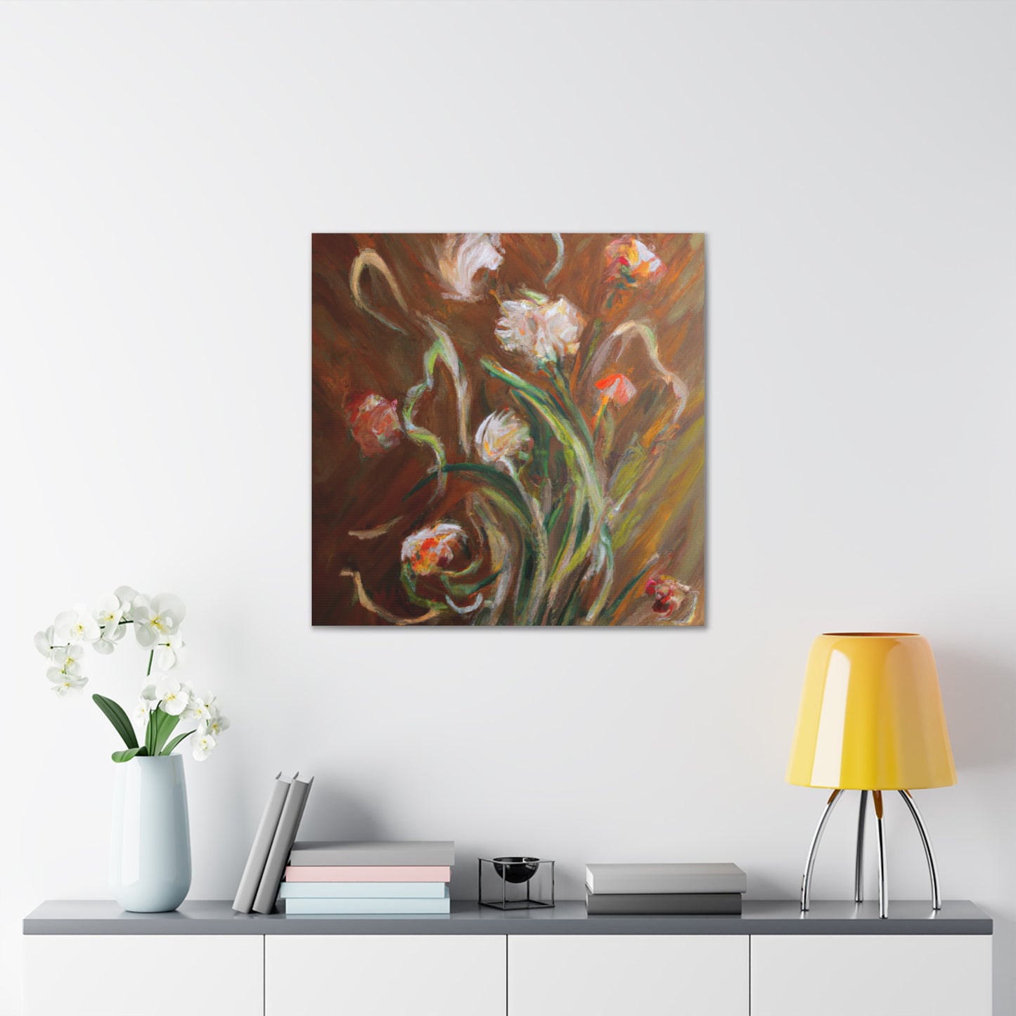 "Gorgeous Flowers in a Style Inspired by Willem de Kooning – Canvas Print" by PenPencilArt