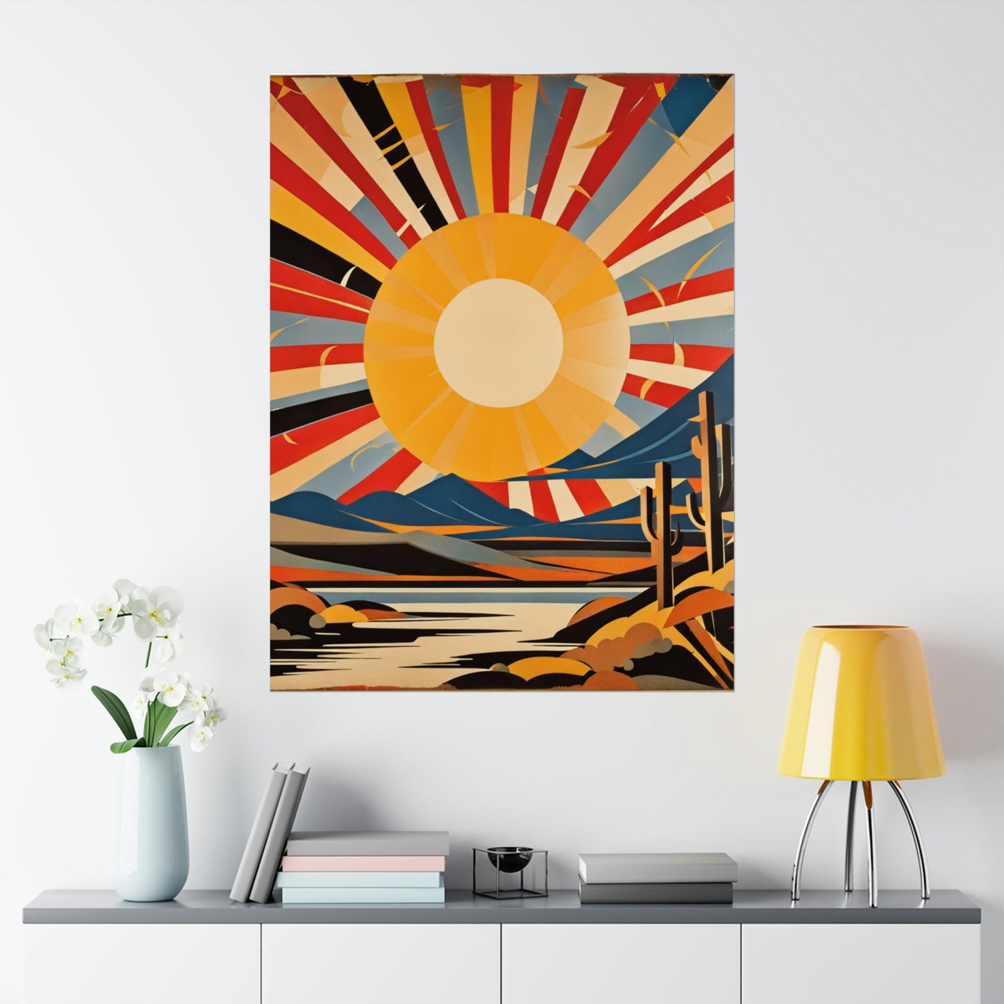 Mimmo Rotella Inspired Sun Poster Print by PenPencilArt