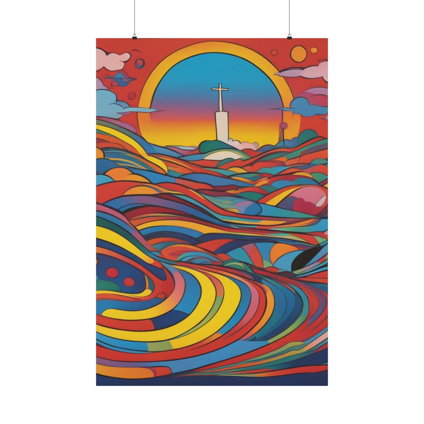 "Peter Max Inspired Death Poster Print" by PenPencilArt