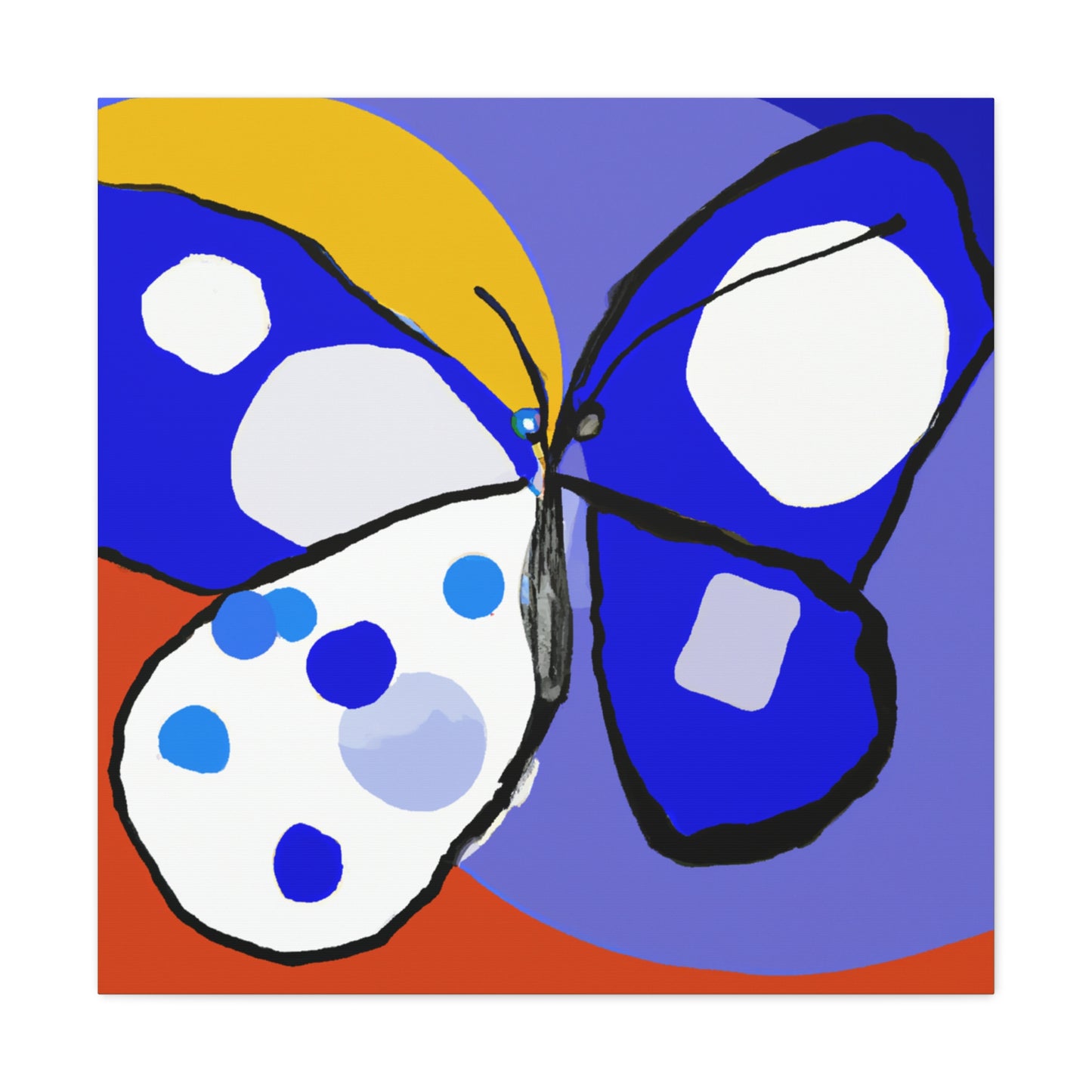 "Blue Butterfly Canvas Print Inspired by Wassily Kandinsky" by PenPencilArt