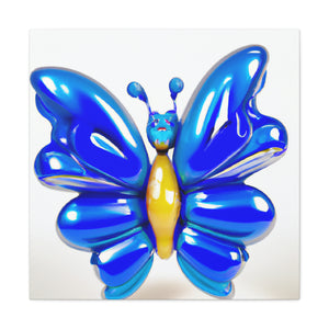 "Jeff Koons-Inspired Blue Butterfly Canvas Prints" by PenPencilArt