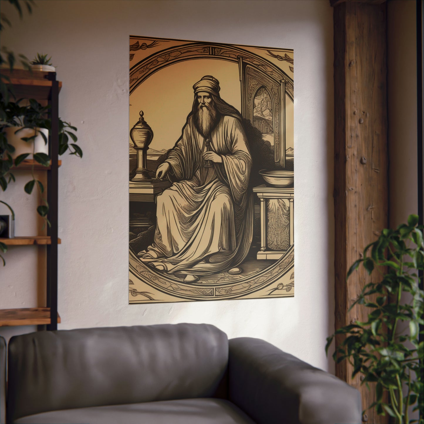 "Stylish Poster Print of The Hermit Inspired by Leonardo da Vinci" by PenPencilArt