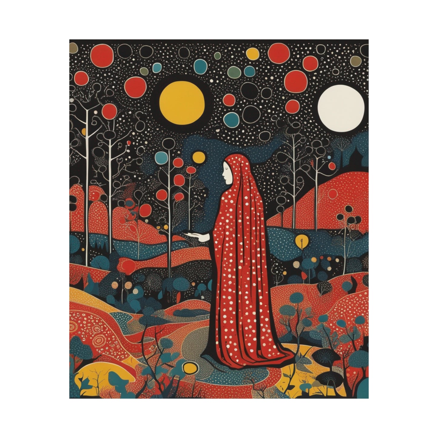 "Art Inspired by Yayoi Kusama: The Hermit Poster Print" by PenPencilArt