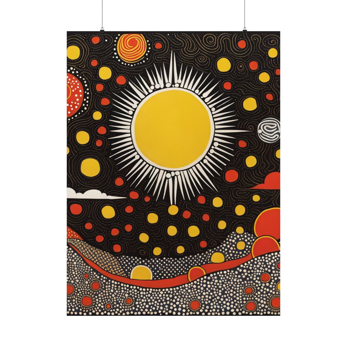 "Yayoi Kusama Inspired Sun Poster Print" by PenPencilArt