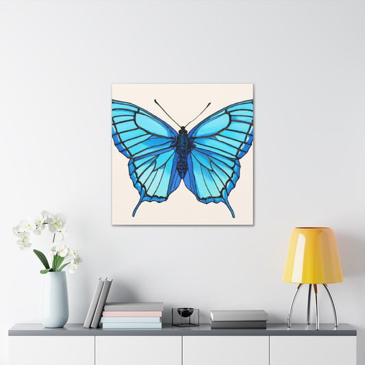 "Hariton Pushwagner Inspired Blue Butterfly Canvas Print" by PenPencilArt