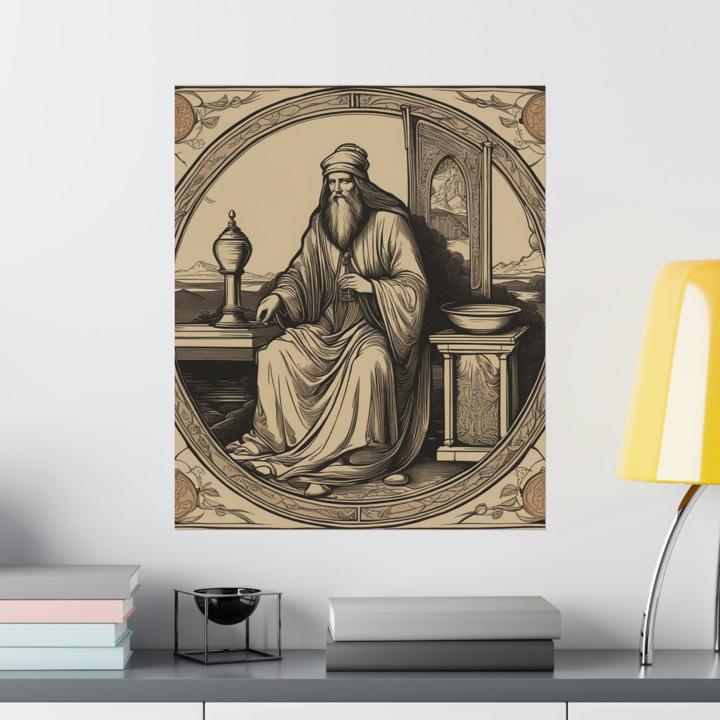 "Stylish Poster Print of The Hermit Inspired by Leonardo da Vinci" by PenPencilArt