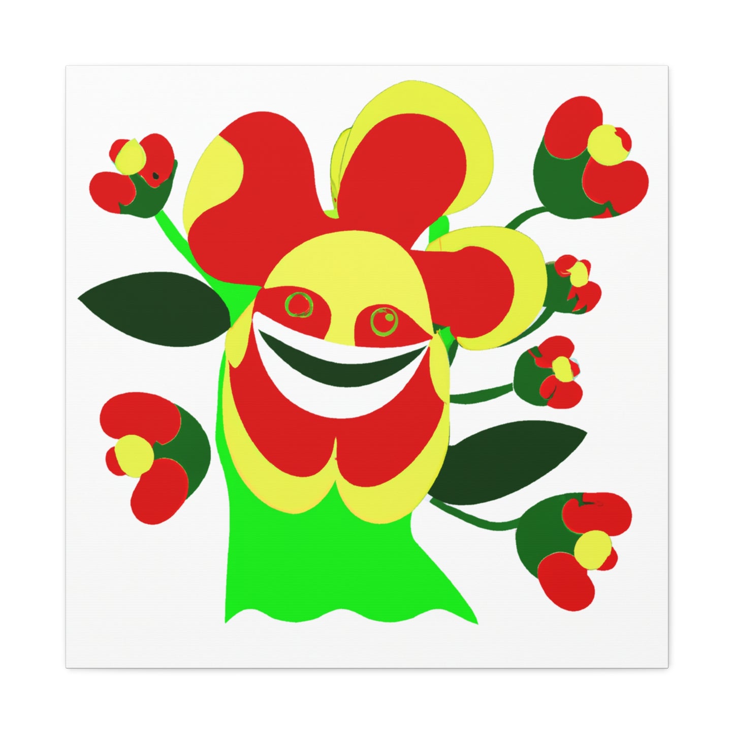 "Takashi Murakami-Inspired Canvas Flower Prints" by PenPencilArt