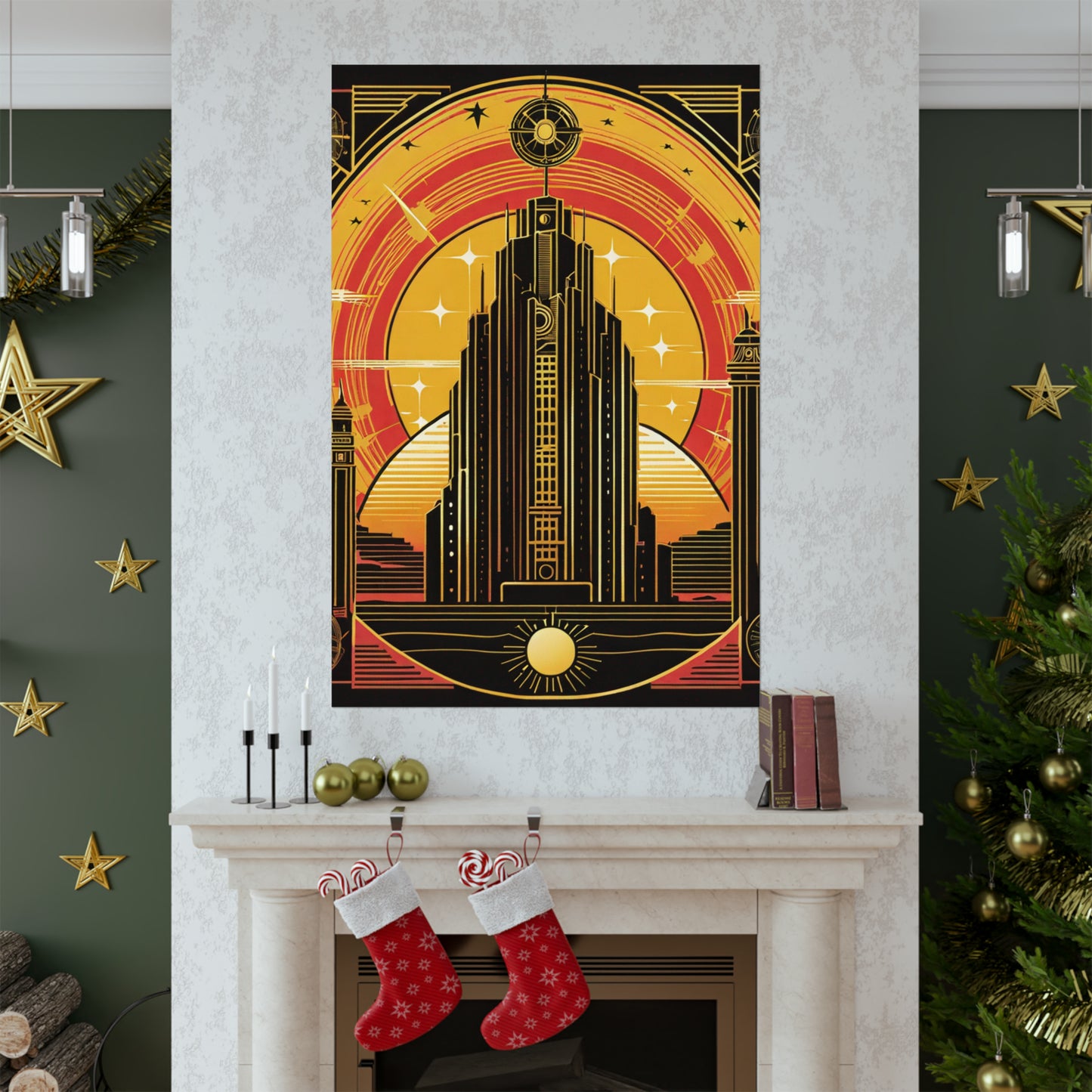 "Neo-Figurative Cyberpunk-Inspired Poster Print of the Sun" by PenPencilArt