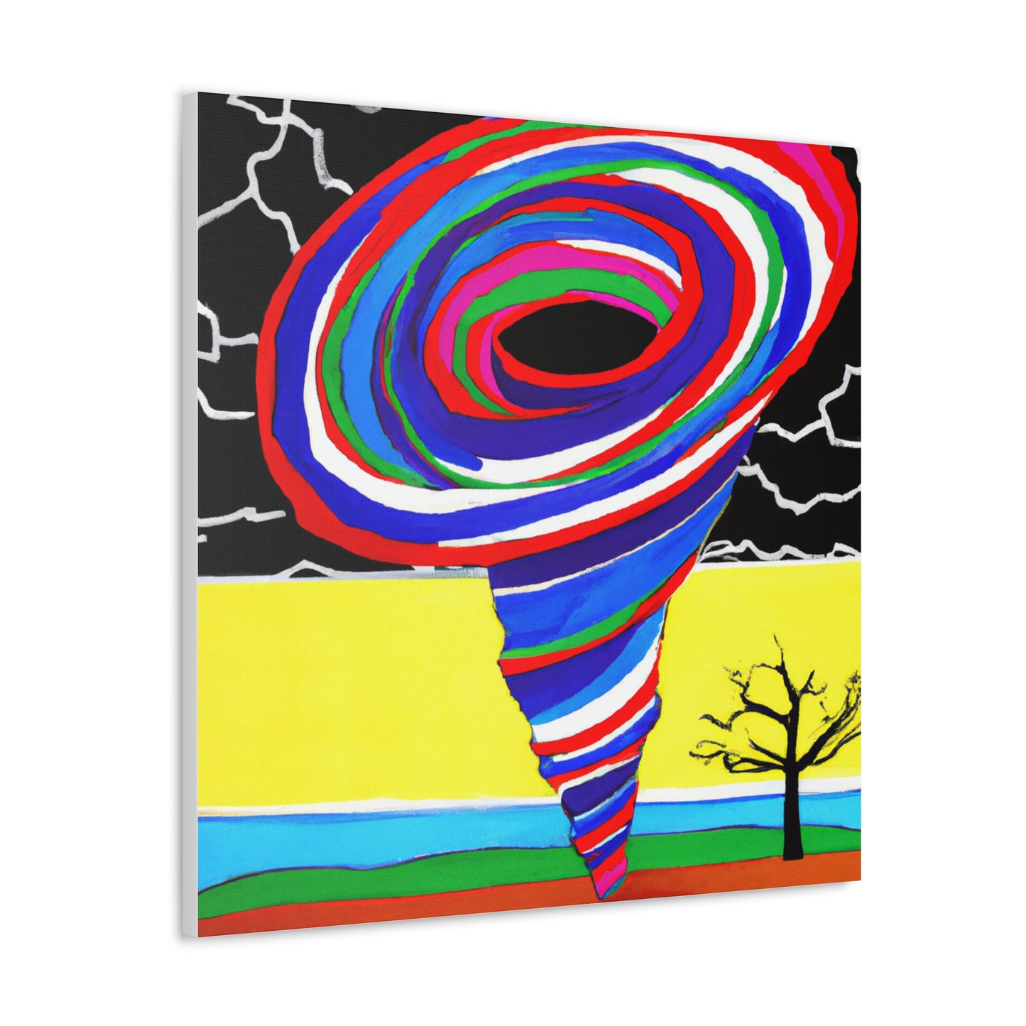 "Texas Tornado Canvas Print - Kandinsky-Inspired Style" by PenPencilArt