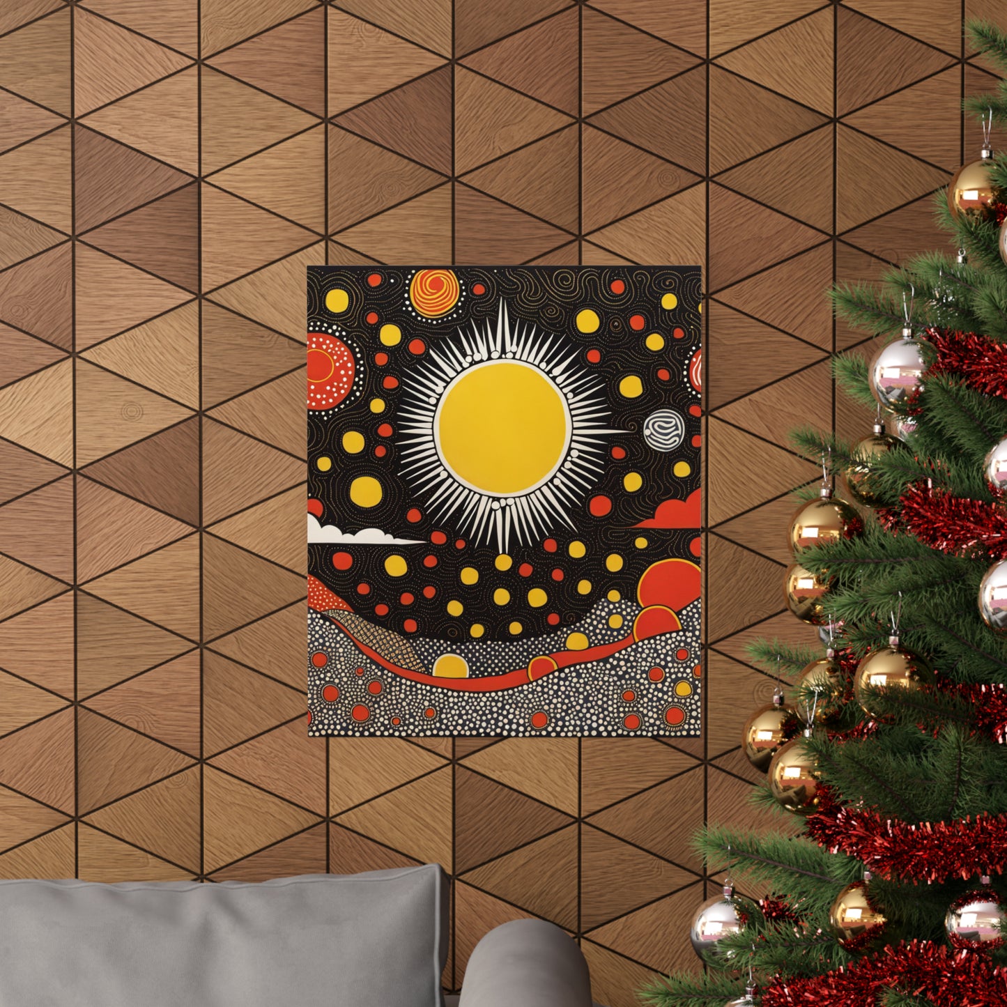 "Yayoi Kusama Inspired Sun Poster Print" by PenPencilArt