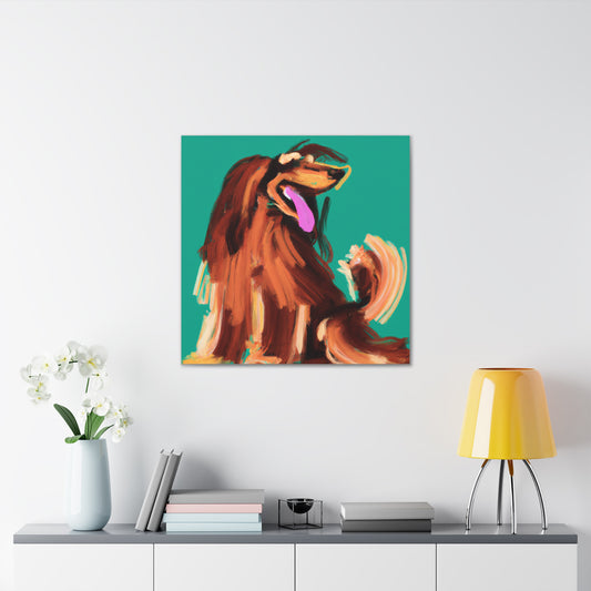 "Willem de Kooning-Inspired Canvas Print of a Happy Dog" by PenPencilArt