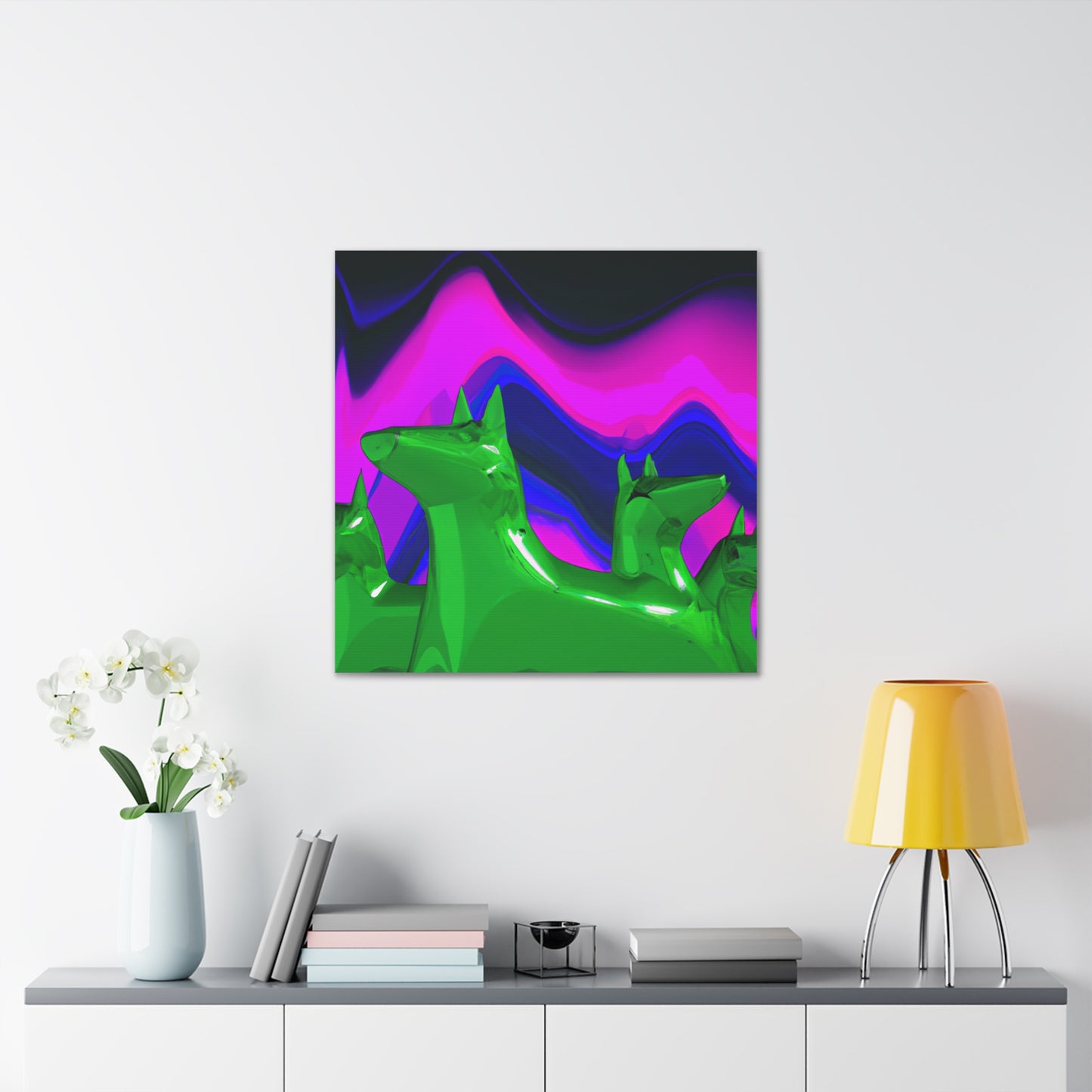 "Jeff Koons Inspired Aurora Borealis Canvas Print" by PenPencilArt