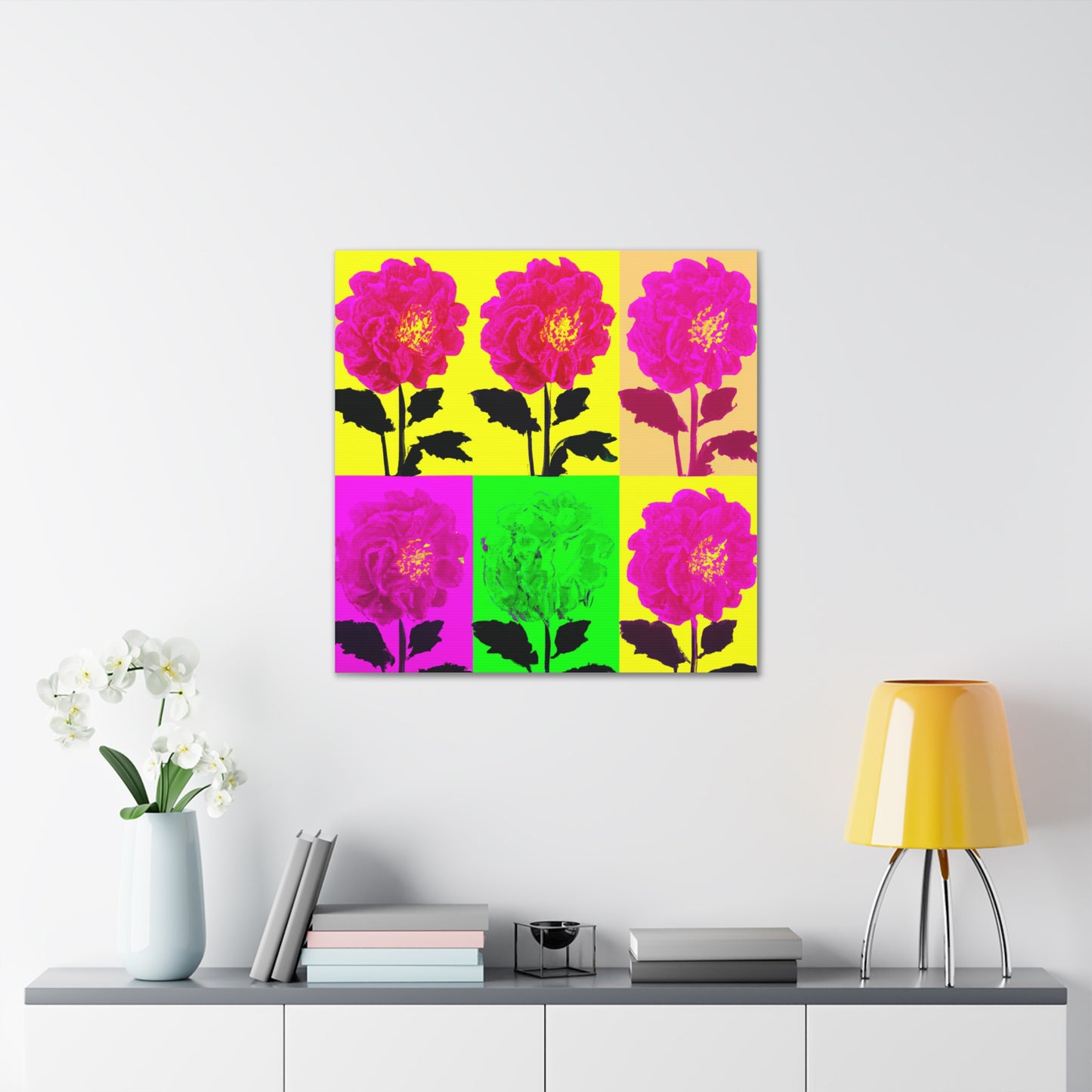 "Andy Warhol-Style Flower Canvas Prints - Add a Pop of Color to Any Room" by PenPencilArt