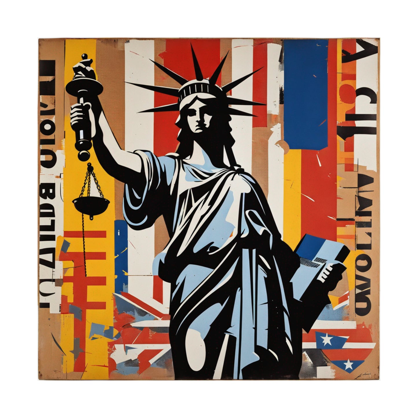 Mimmo Rotella-Inspired Justice Poster Prints by PenPencilArt